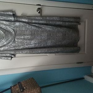 20W Connected Apparel silver metallic dress